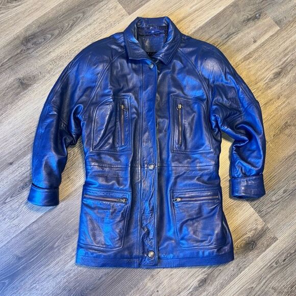 Georgetown leather design ladies soft leather jacket coat size small Y2K retro - Picture 1 of 16